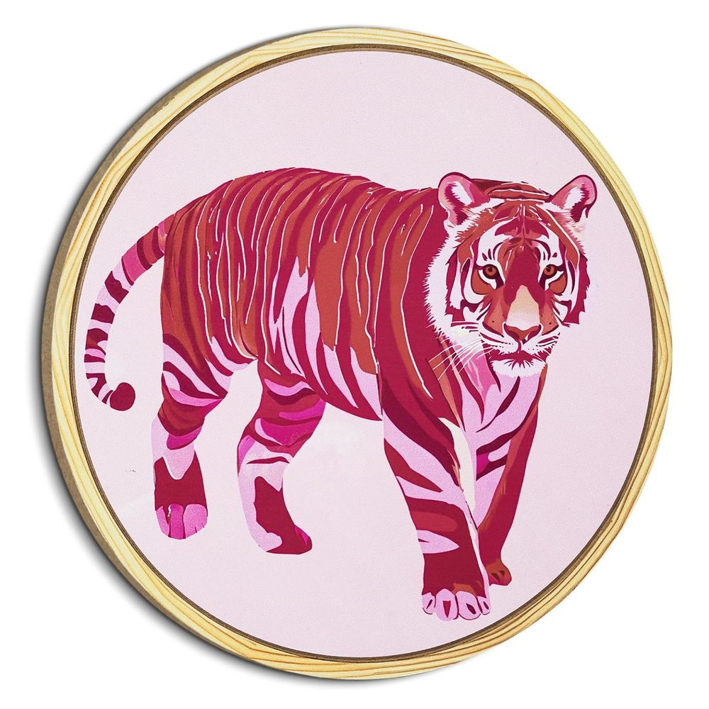 Wooden Wall Art Decor Pop Style Funky Pink Tiger Hot Pink Girly Decor For🦊